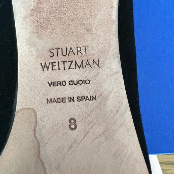 Stuart Weitzman Black Suede Pumps, Size 38.5 - Picture 6 of 12